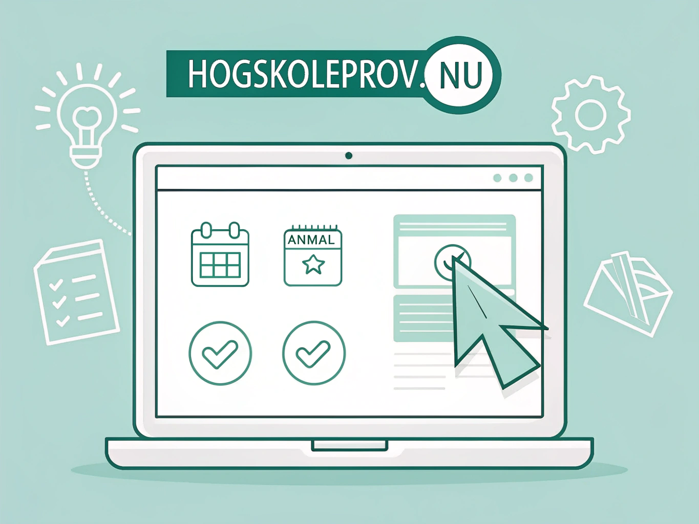 Steg-för-steg illustration av anmälningsprocessen på hogskoleprov.nu
