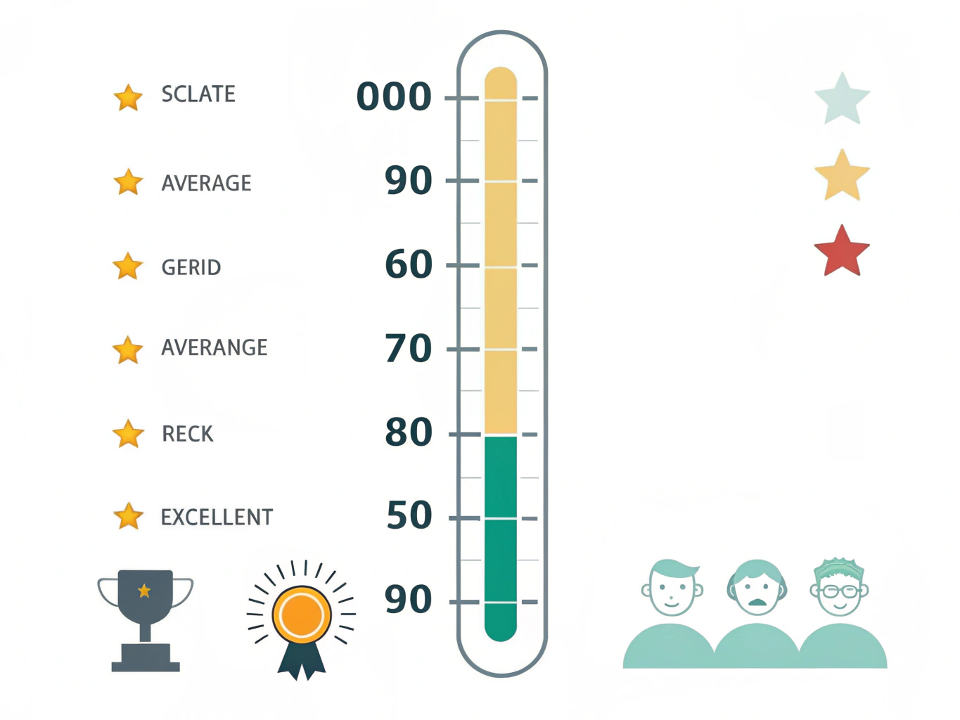 Visuell skala av högskoleprovsresultat från 0 till 2 poäng med markering av medelvärde och intagningskrav