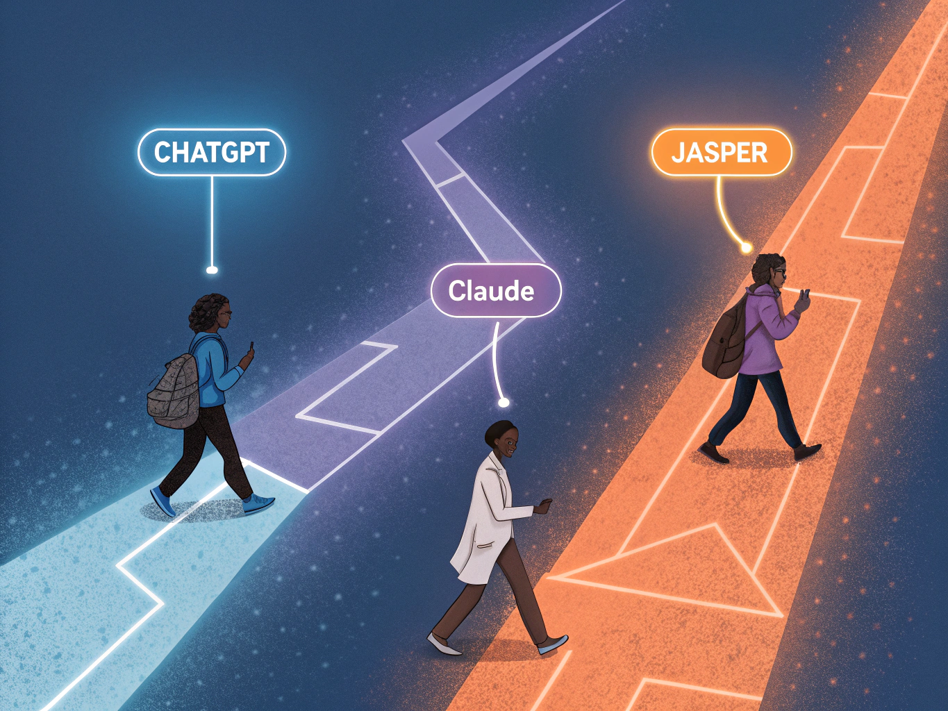 Comparing AI tools ChatGPT, Jasper, and Claude for different creator needs