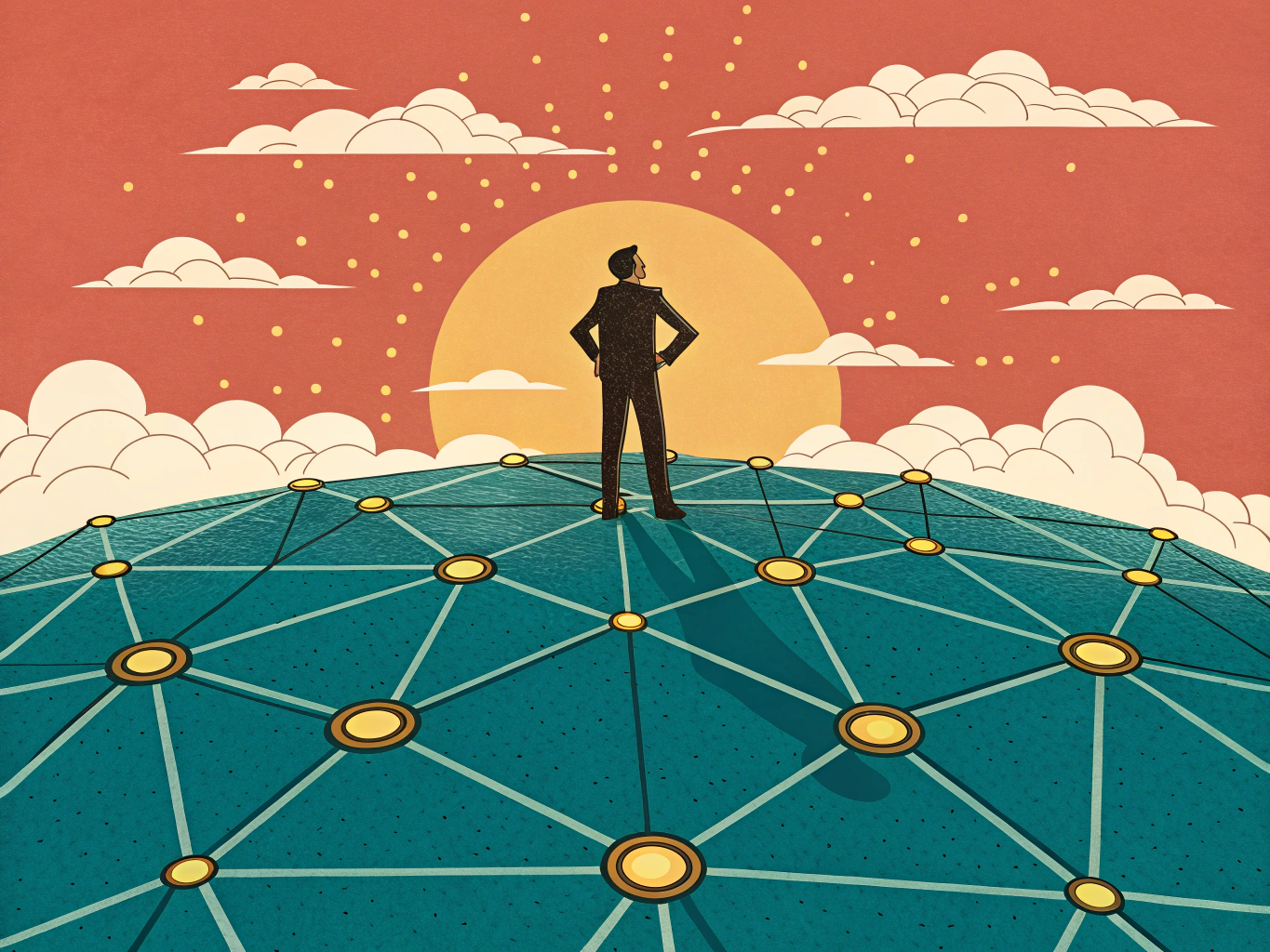 LinkedIn B2B lead generation network visualization showing connected opportunities