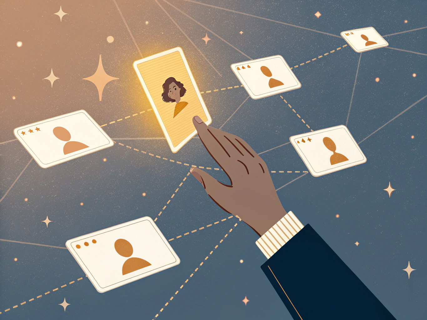 LinkedIn connection request illustration showing intentional outreach and relationship building