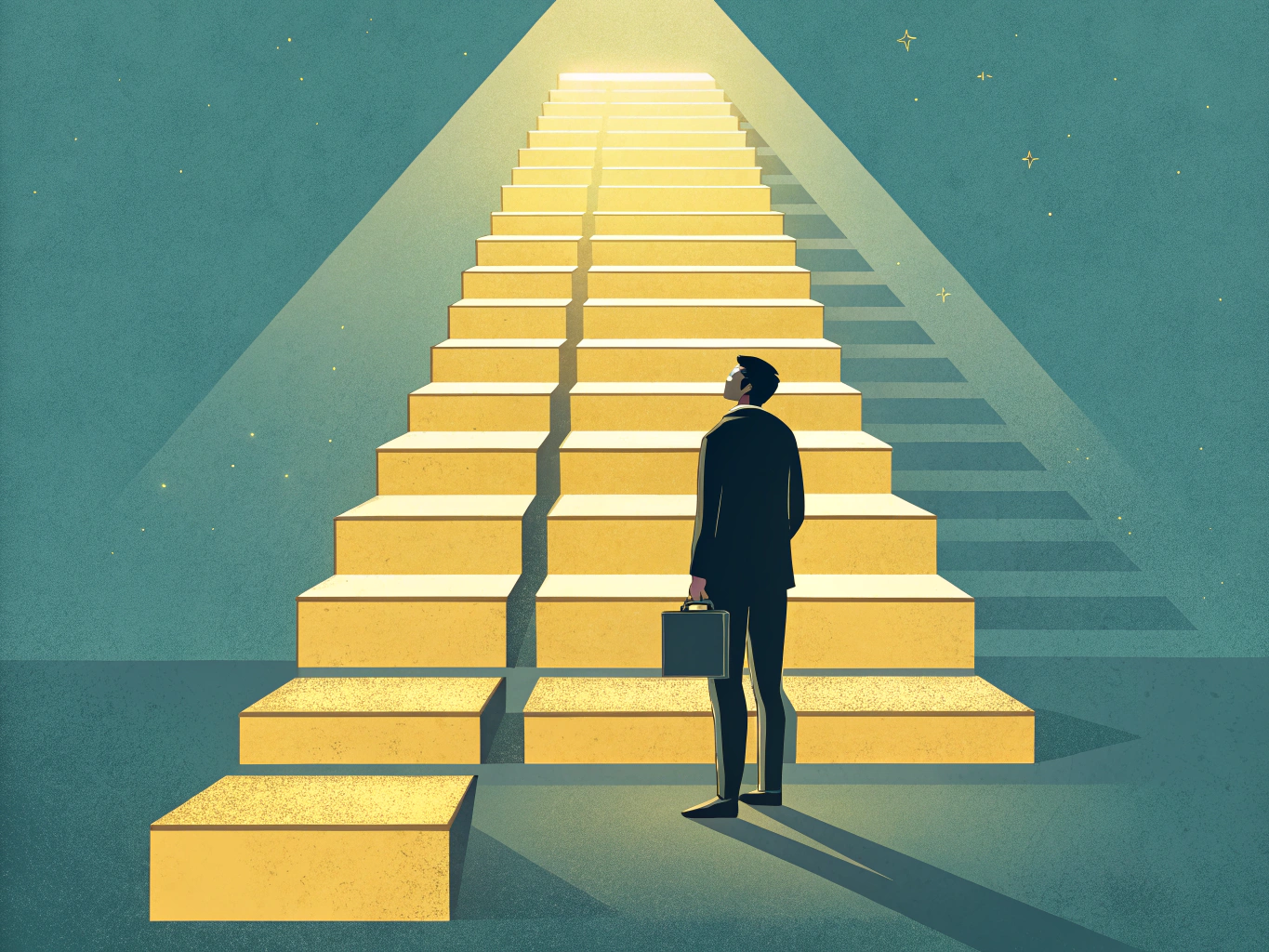 Illustration representing the step-by-step action plan for LinkedIn post success