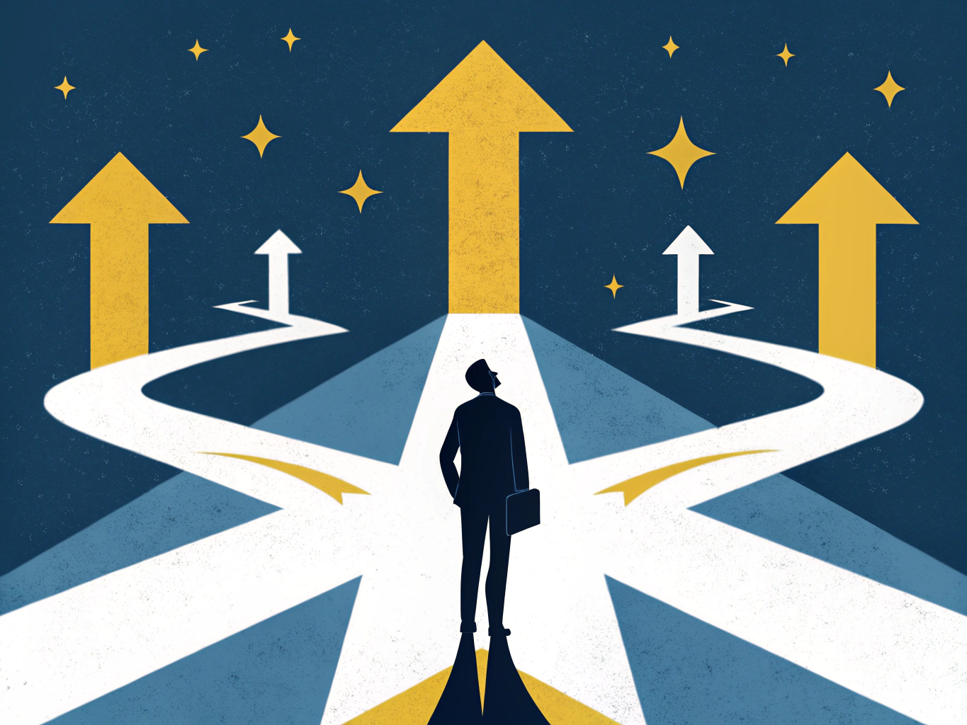 Conversion optimization strategy crossroads showing multiple optimization pathways