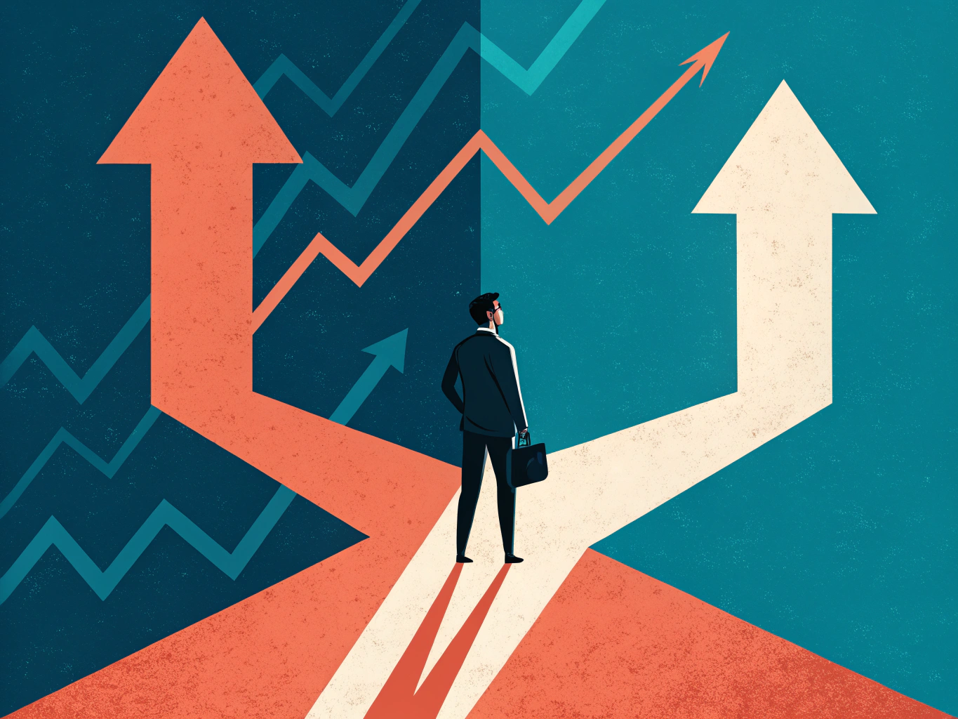 LinkedIn growth strategy decision point with engagement metrics visualization