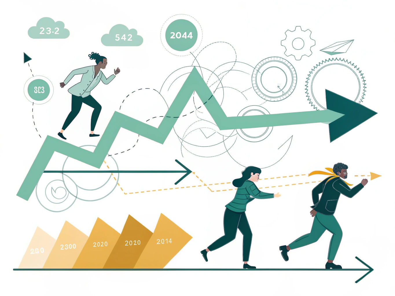 Visual showing the key benefits of AI content creation software including speed and cost savings