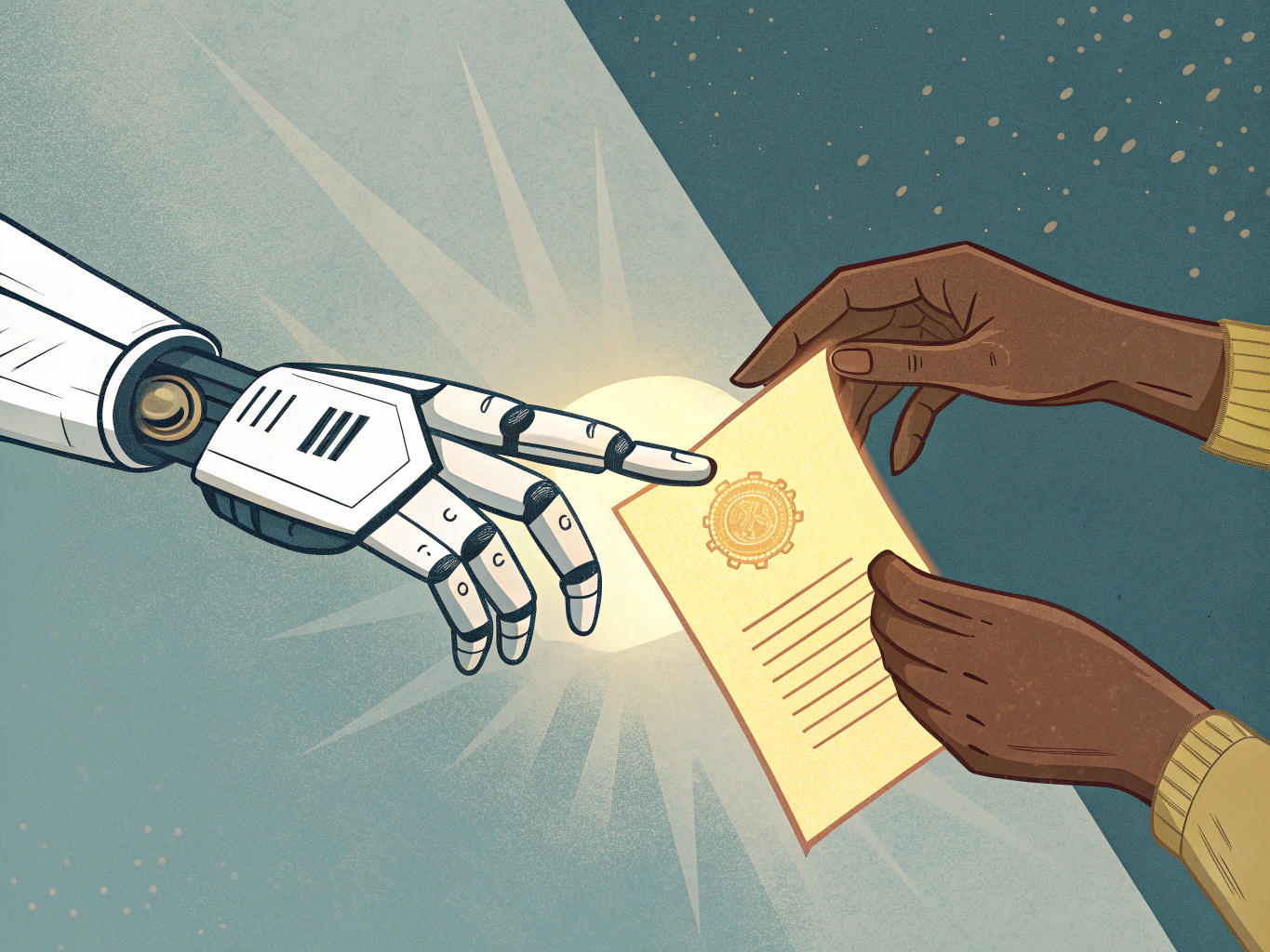 Visual representation of human-AI collaboration in content creation and quality control