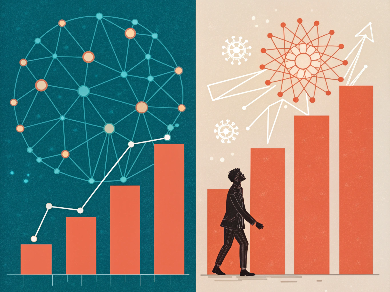AI SEO tools transforming data into search rankings growth visualization