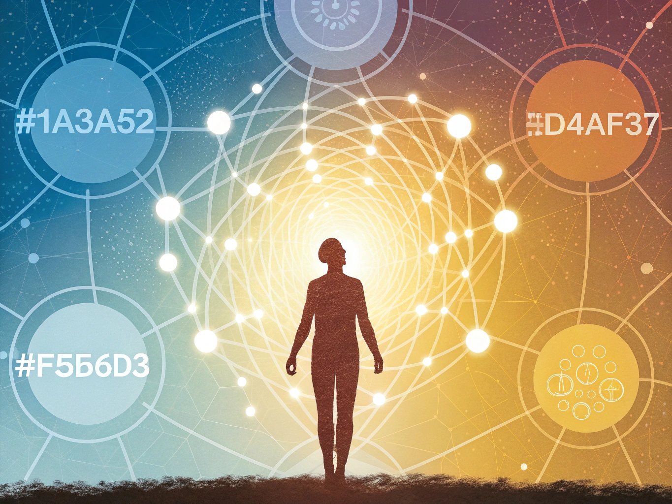 Illustration av hur ord kopplas samman i ett nätverk av förståelse