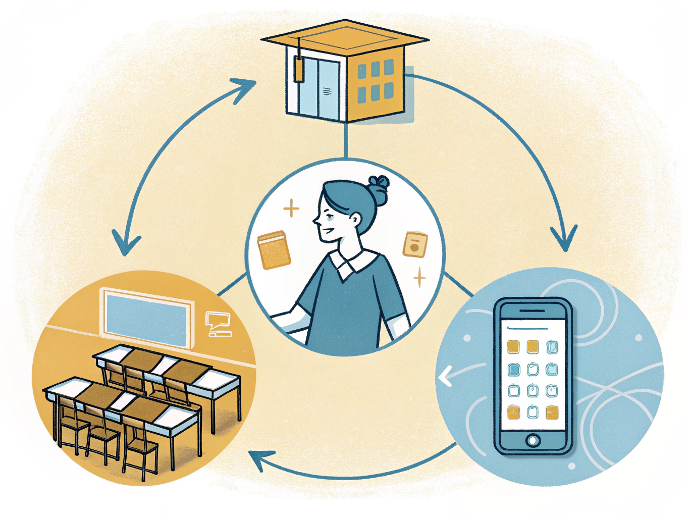 Hybrid undervisning kombinerar klassrumstid, online-lärande och mobil flexibilitet