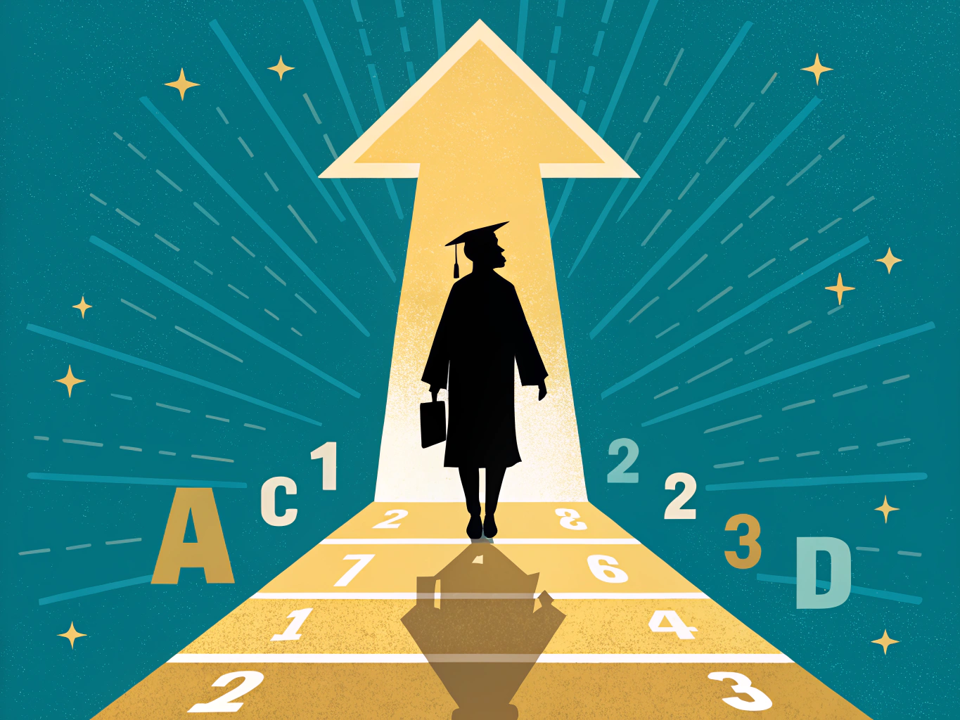 Meriträknare visuell guide till betygspoäng och framgång