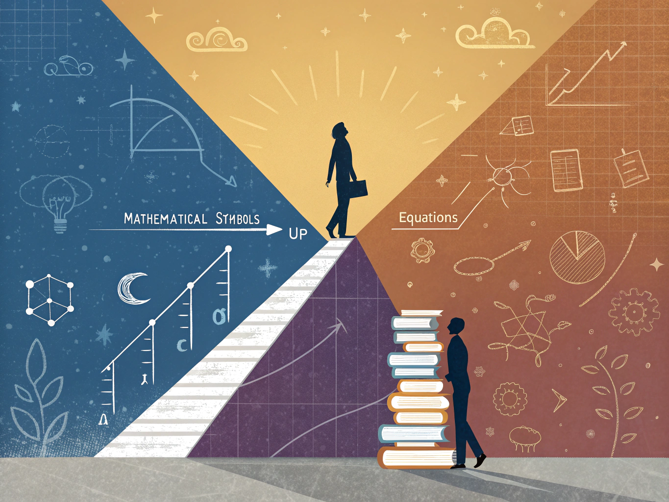 Illustration av två vägar genom högskoleprovet: verbal och kvantitativ del