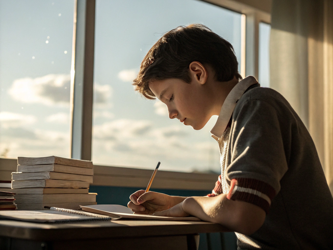 Student förbereder sig för högskoleprovet med fokus och struktur