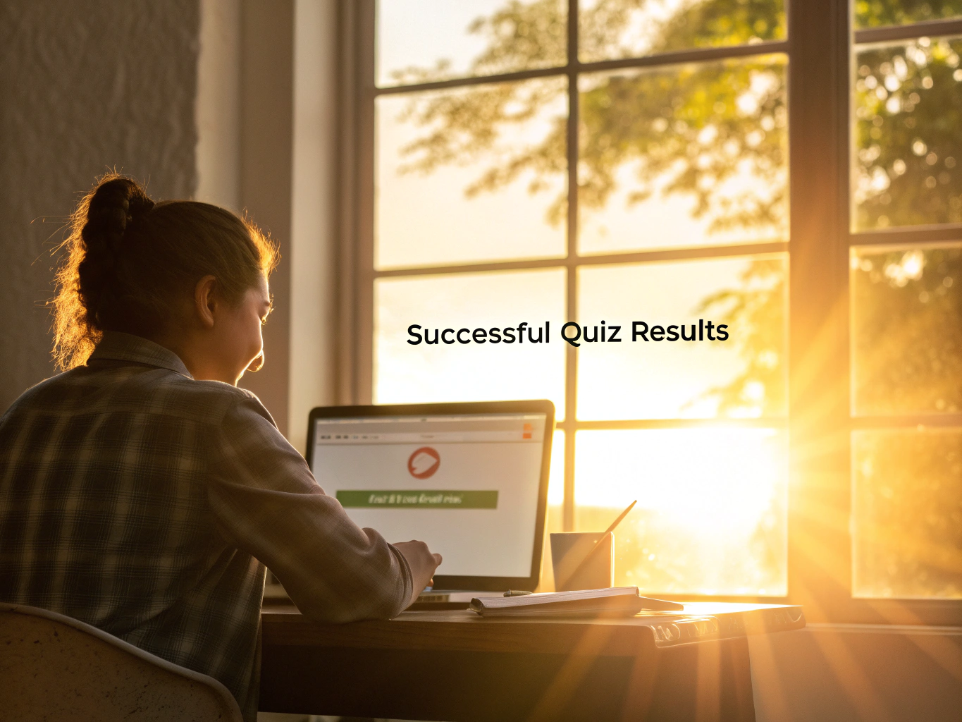 Framgångsrik student som använder anpassade quiz för högskoleprovsstudier