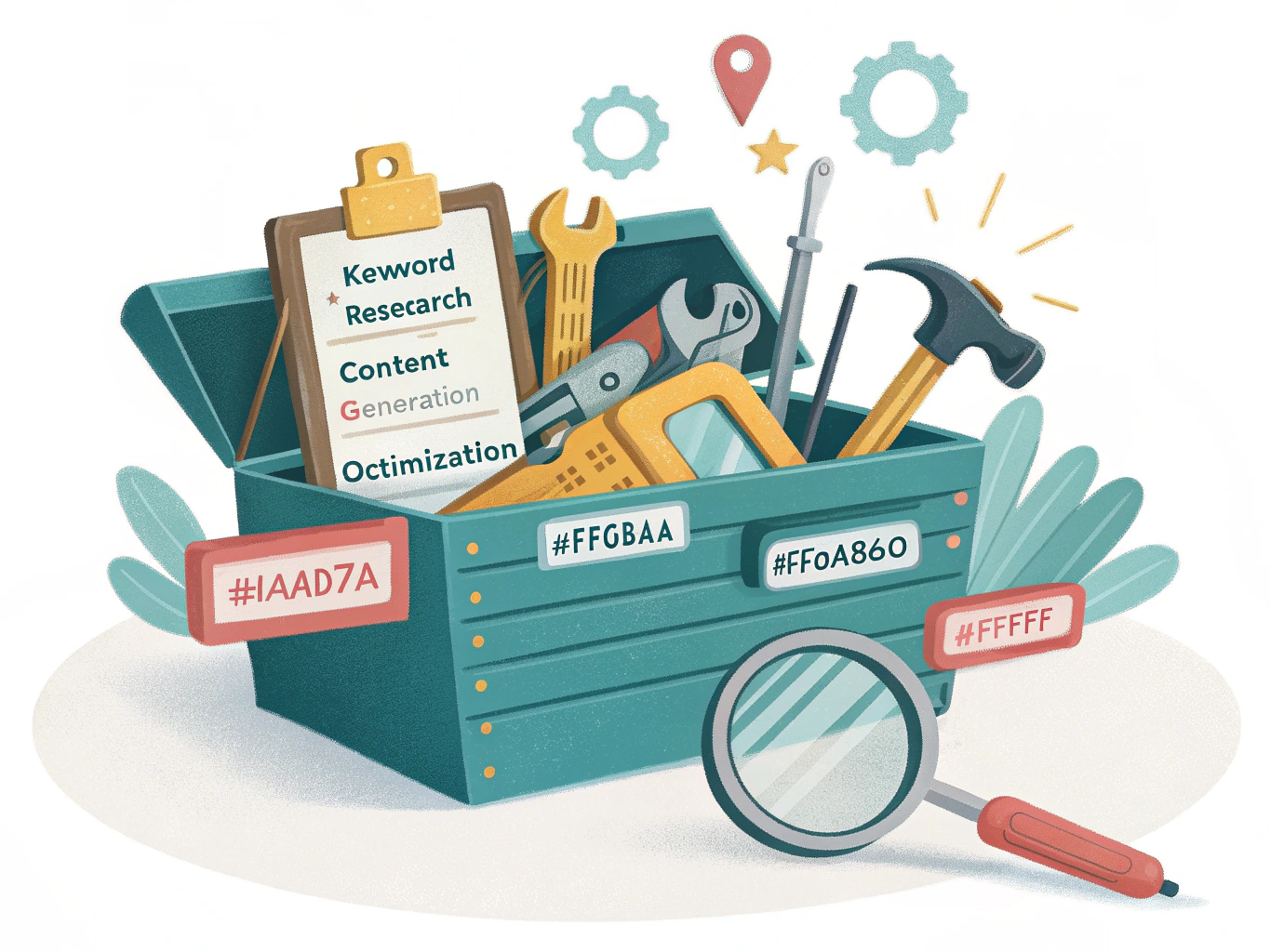 Toolbox of free SEO writing AI features and capabilities
