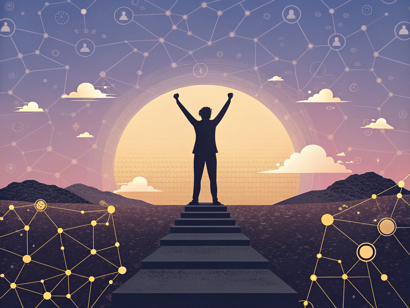 Person celebrating success with AI writing tools for SEO rankings
