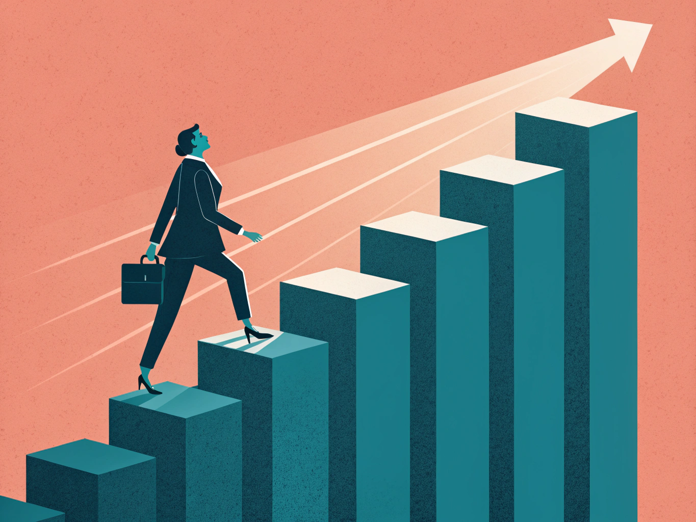 Professional ascending platforms representing LinkedIn lead generation success and growth trajectory