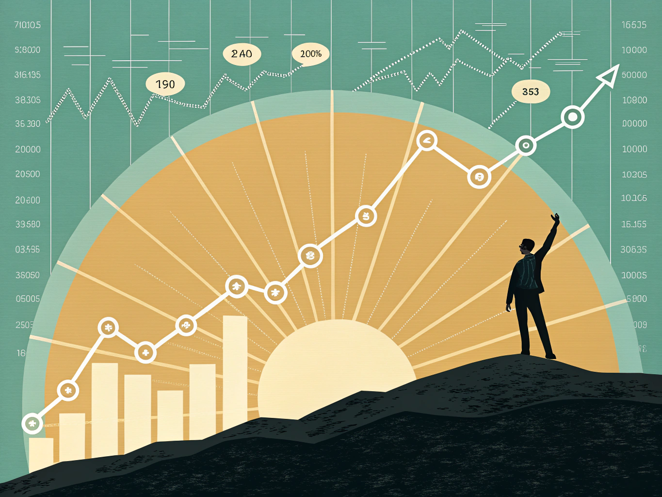 Ecommerce SEO success metrics showing continuous improvement and upward growth trajectory