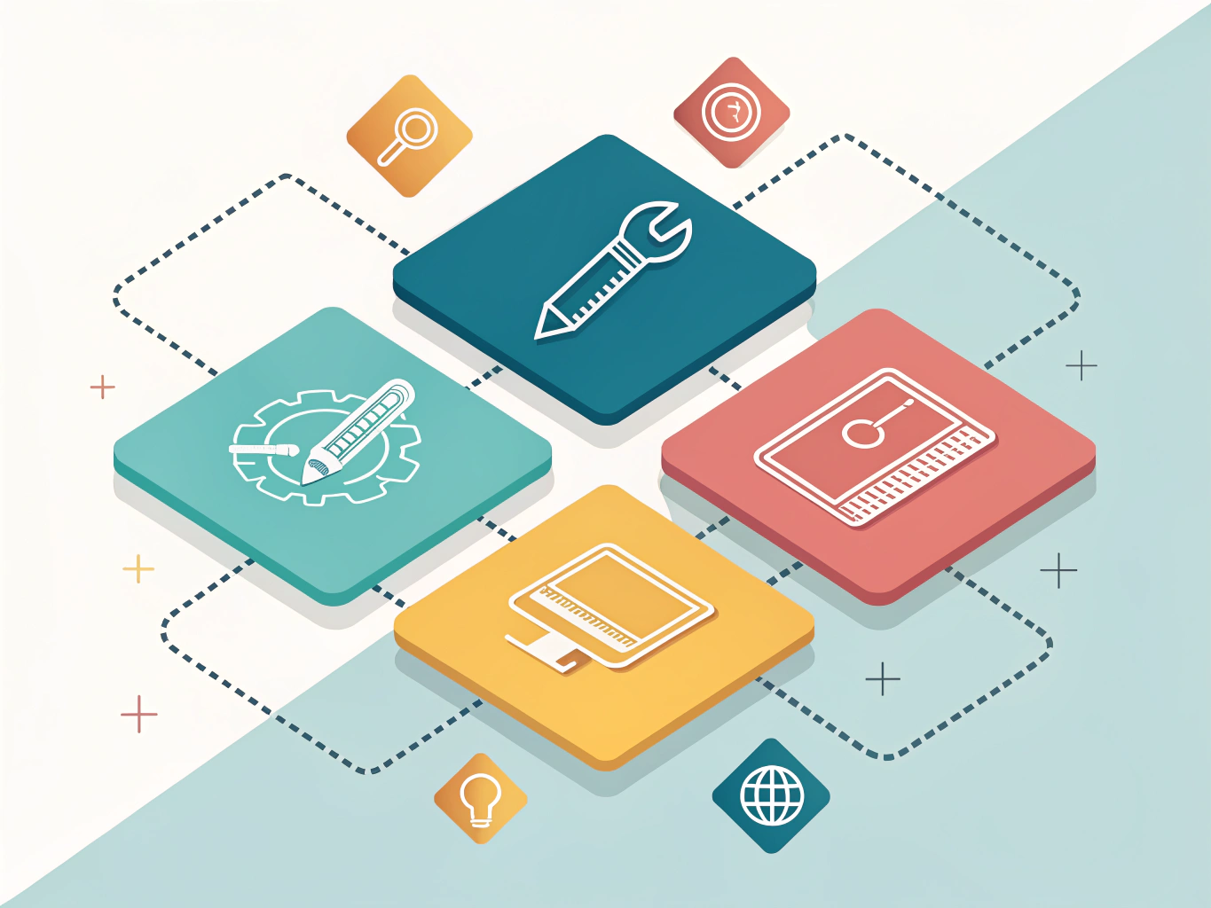 Collection of AI SEO tools for small business organized in integrated layers