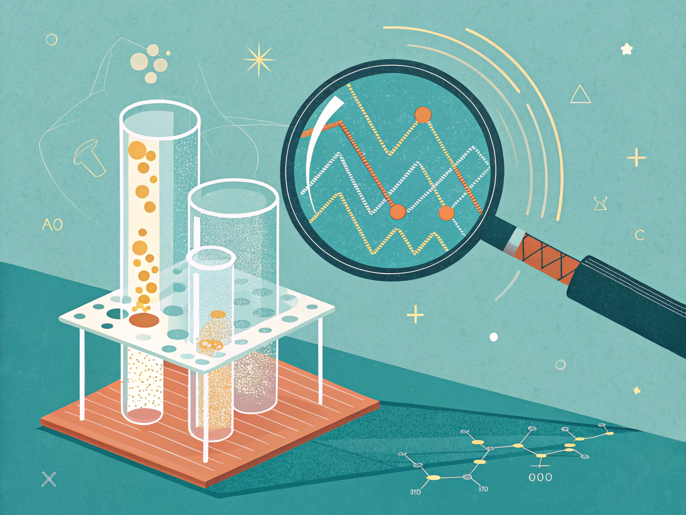 Website SEO audit tool magnifying glass examining site structure and technical health