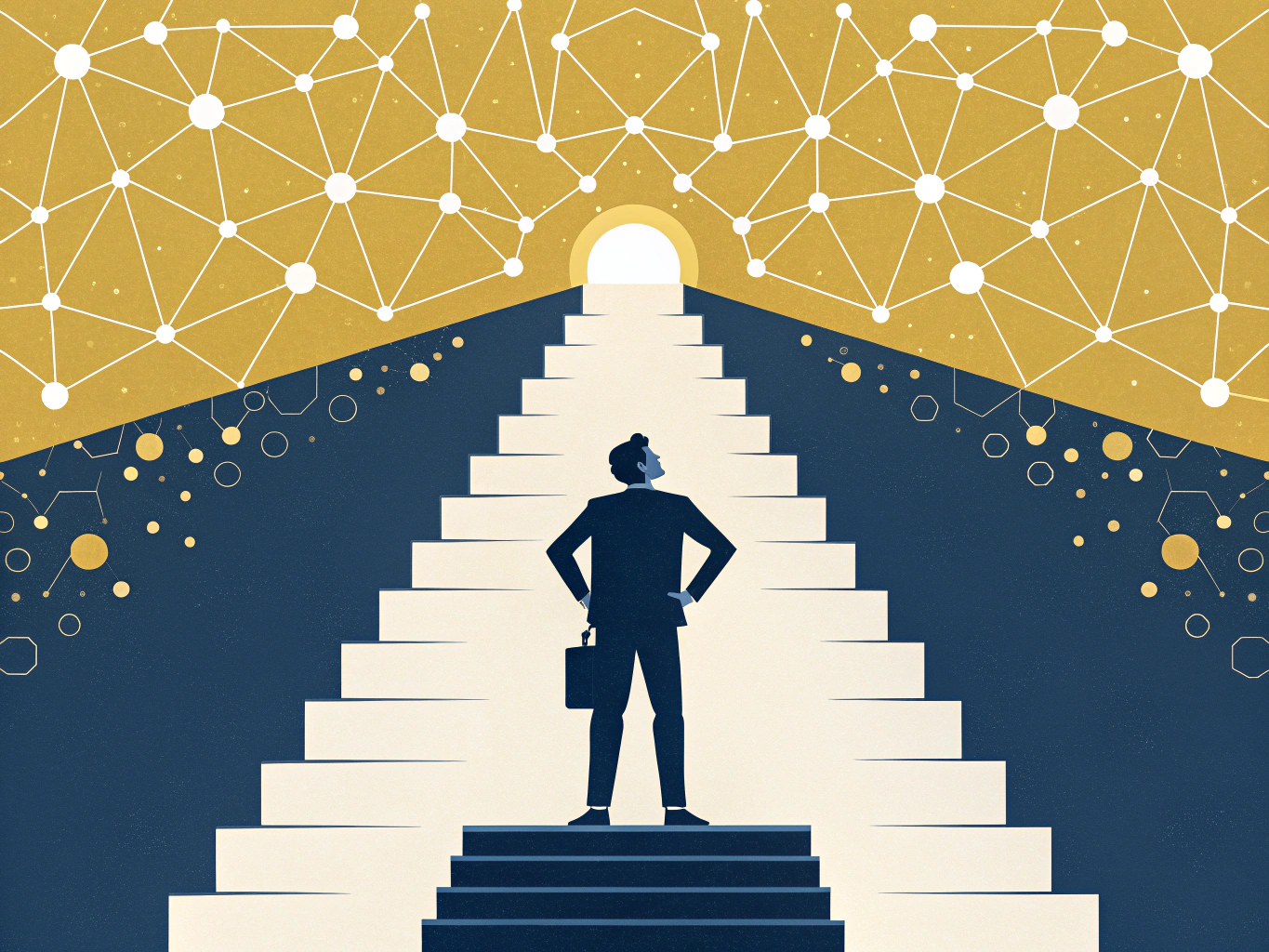 LinkedIn personal branding journey showing ascent through professional opportunities and visibility