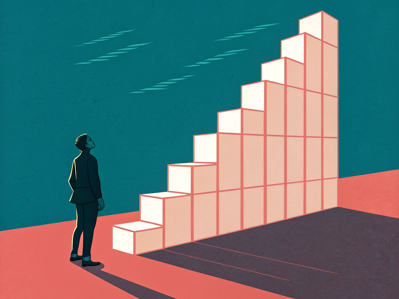 Landing page optimization growth trajectory illustration