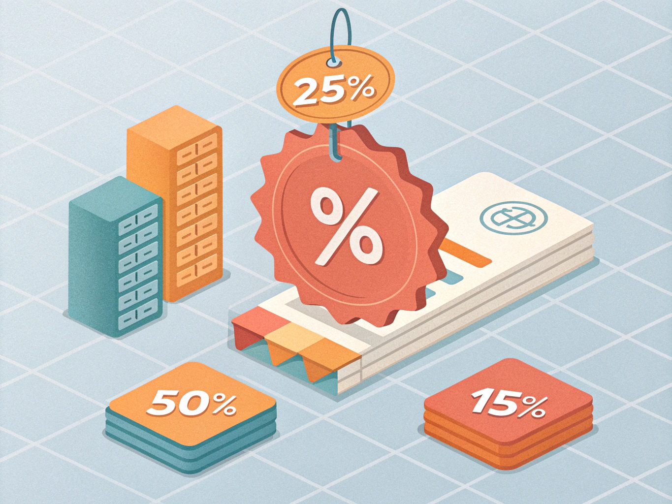 Illustration av procenträkning för rabatter och prisuträkningar