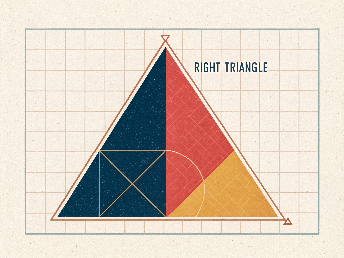 Rätvinklig triangel med kateter och hypotenusa märkta för Pythagoras sats