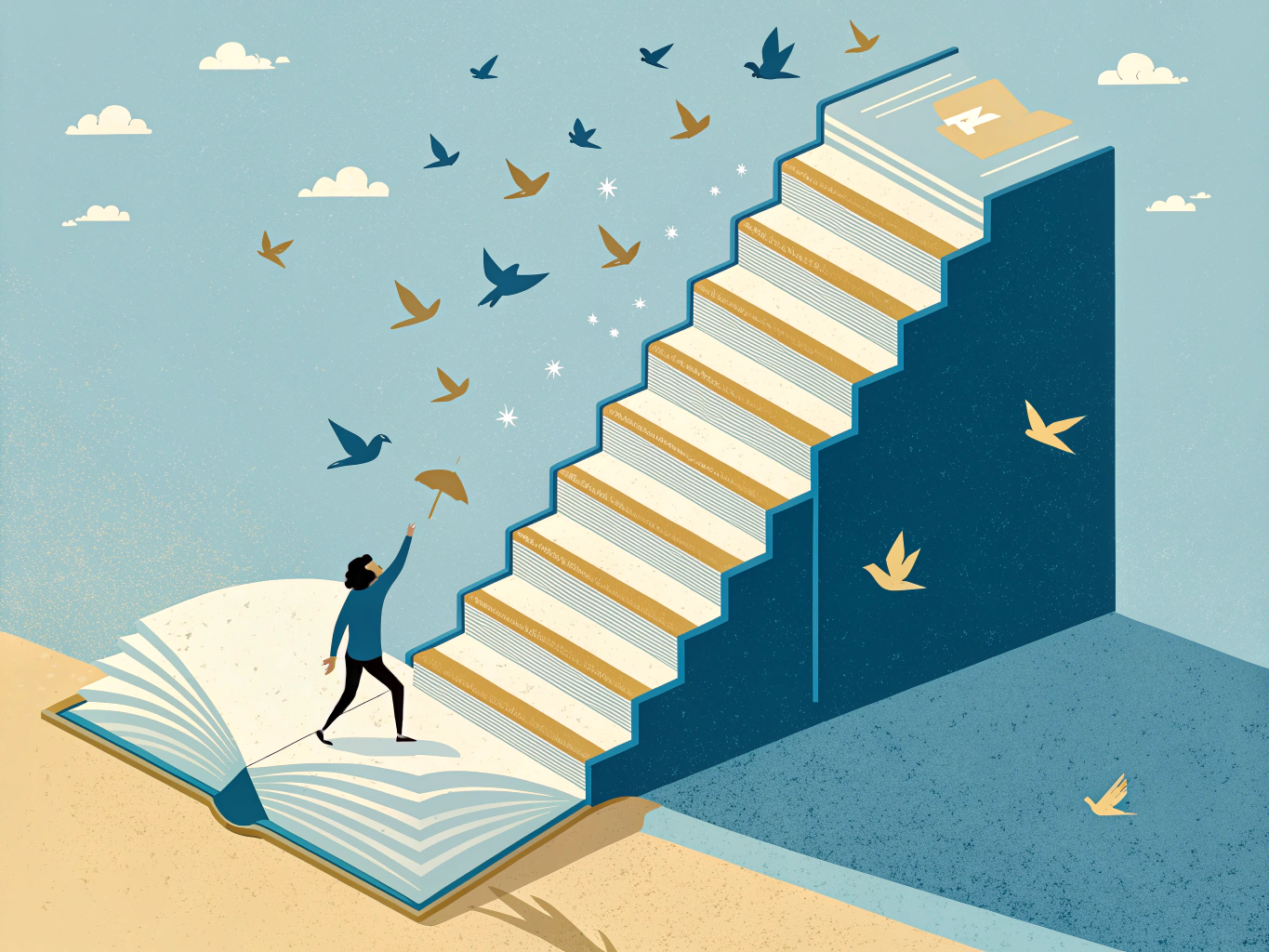 Illustration av gamla högskoleprov som en väg till framgång