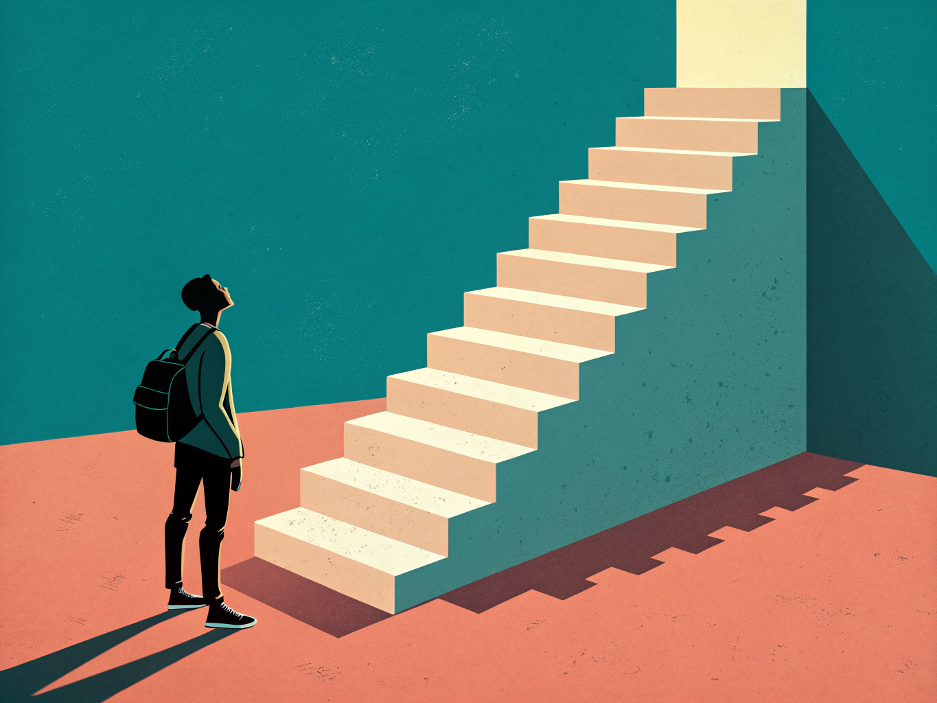 Student som klättrar mot framgång på högskoleprov