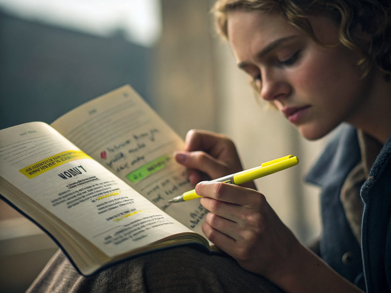 Elev använder lässtrategier för att markera och förstå viktiga delar av text