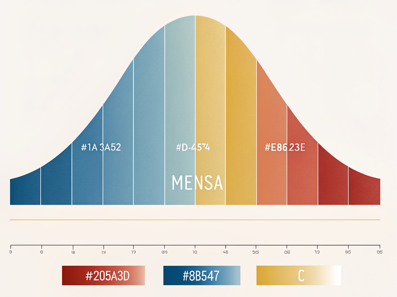 IQ-fördelningskurva visar Mensa-medlemmars position i den översta 2 procenten