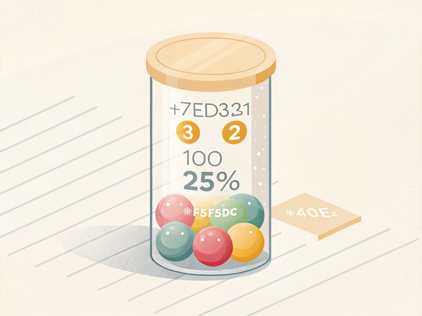 Illustration av formeln för andel med 3 av 12 kulor markerade