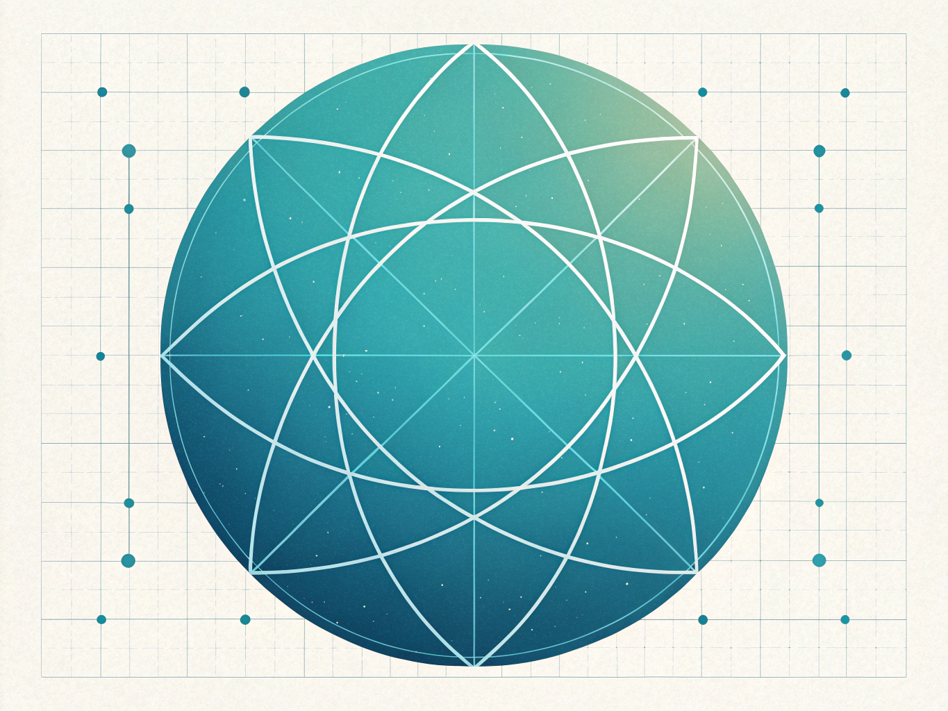 Illustration av en cirkel med radie och diameter märkta