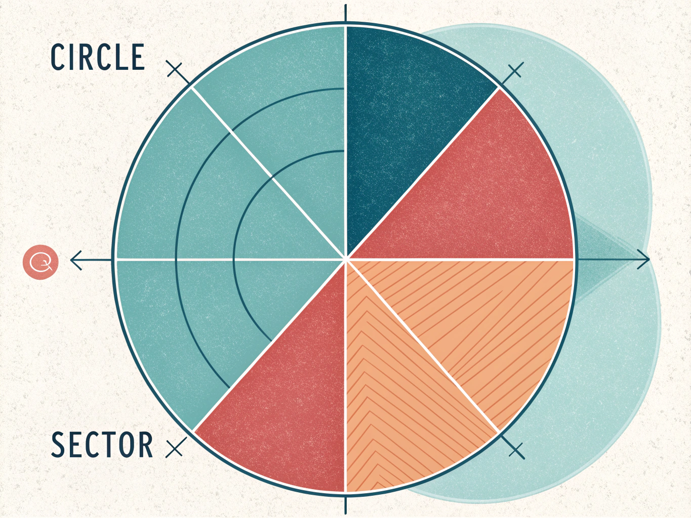 Illustration av cirkelsektor med vinkelmått