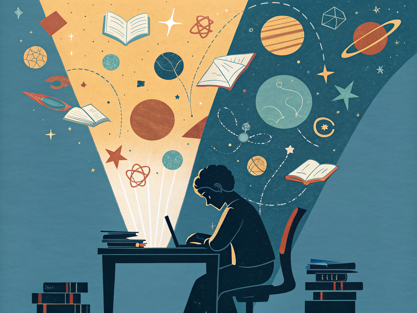 Illustration av studieteknik och lärande