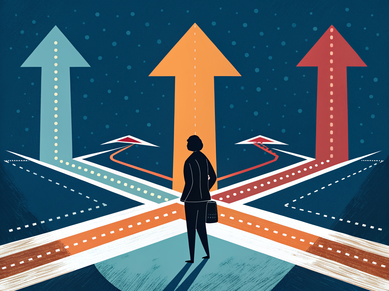 Illustration av vägval och möjligheter vid högskoleantagning