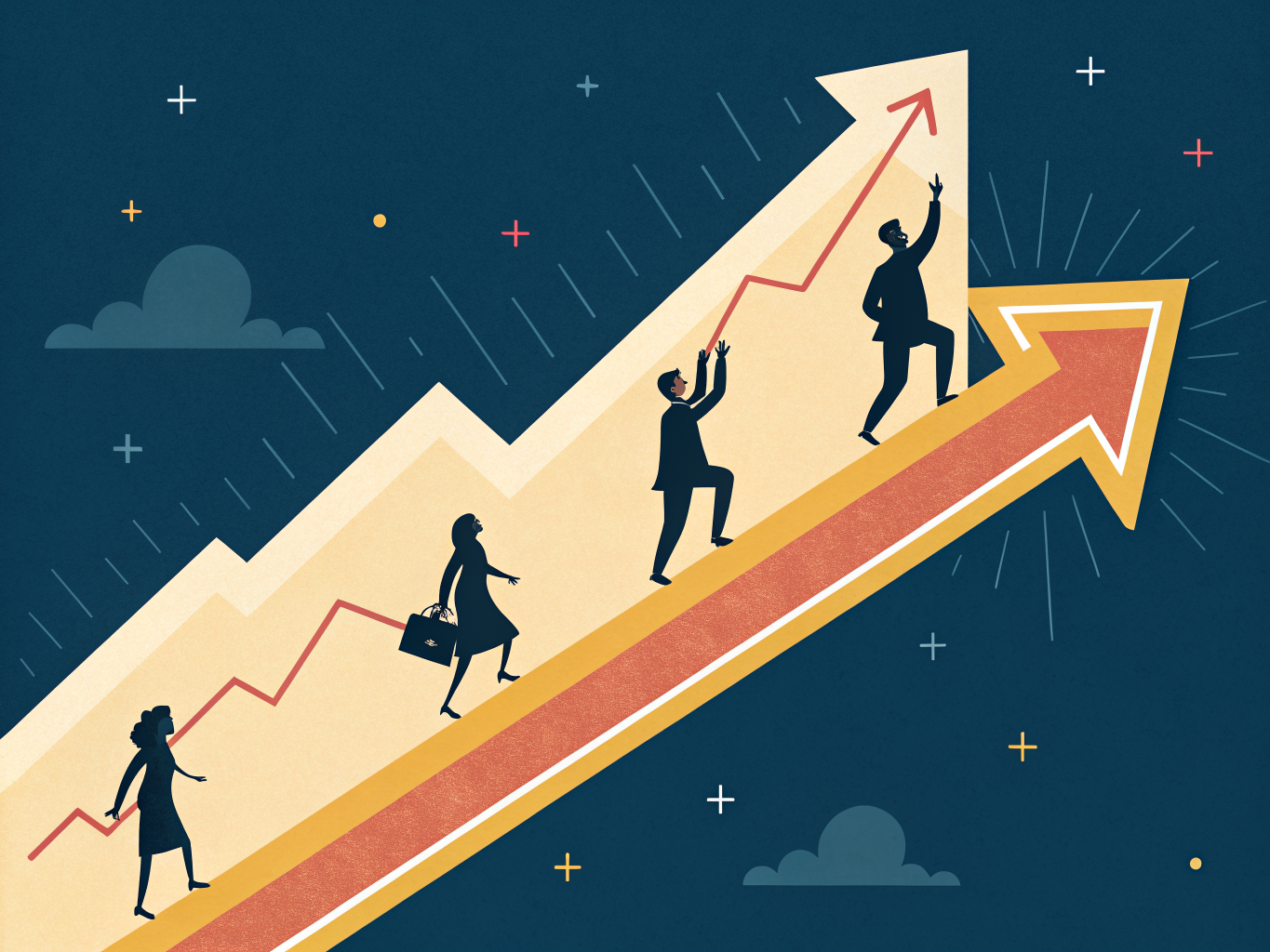 Illustration av uppåtgående trend i antagningsstatistik