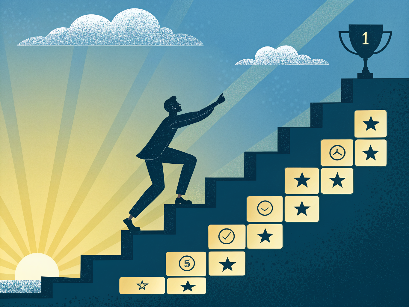 Illustration av framsteg och förbättring genom quiz-träning