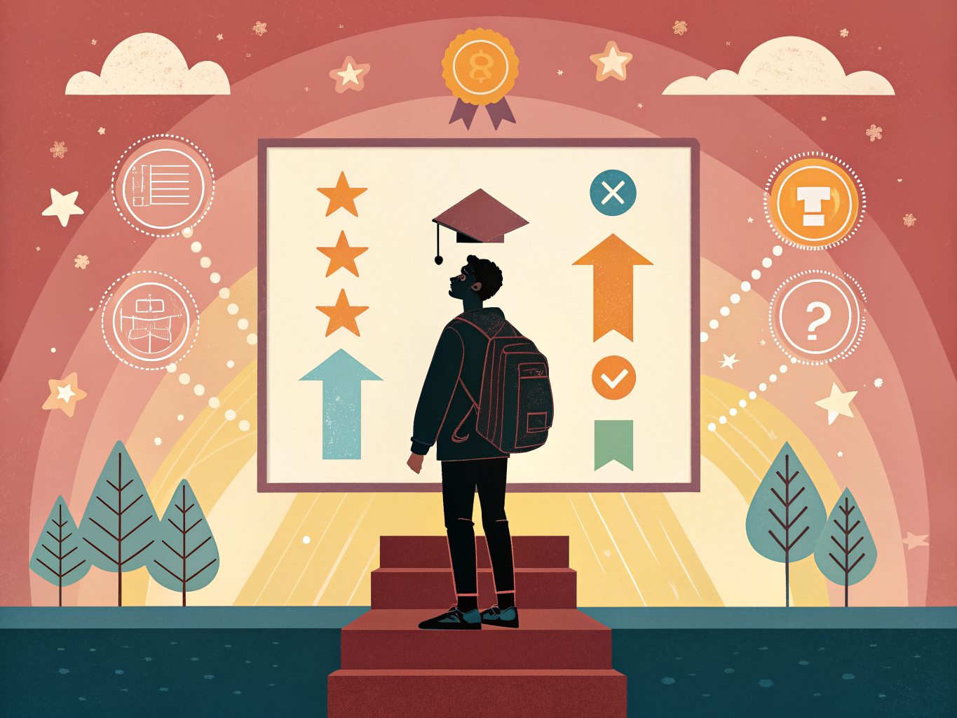 Elev som använder quiz-plattform för högskoleprovsförberedelse