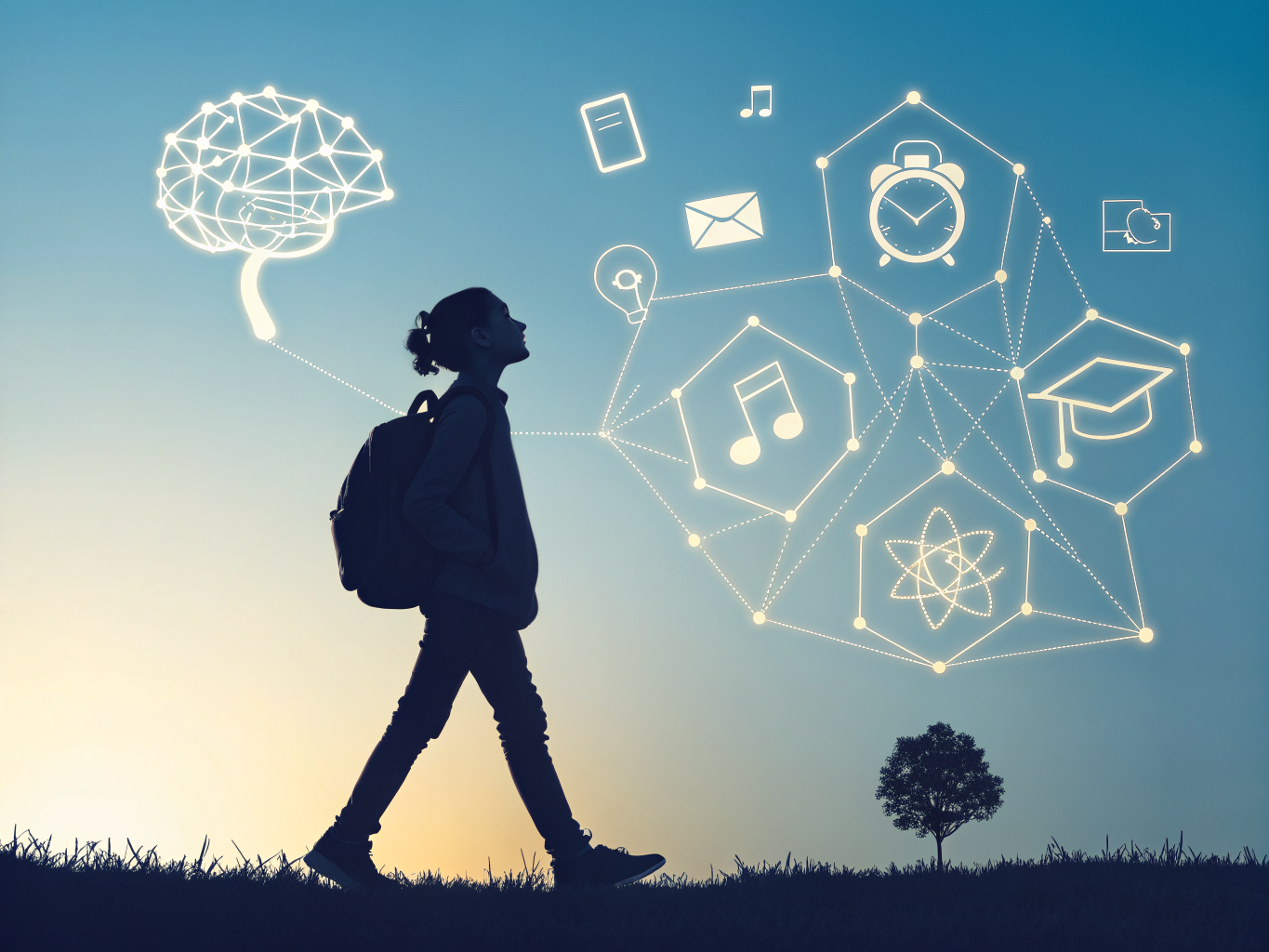 Studieteknik ur illustration med böcker och ljus som symboliserar inlärning