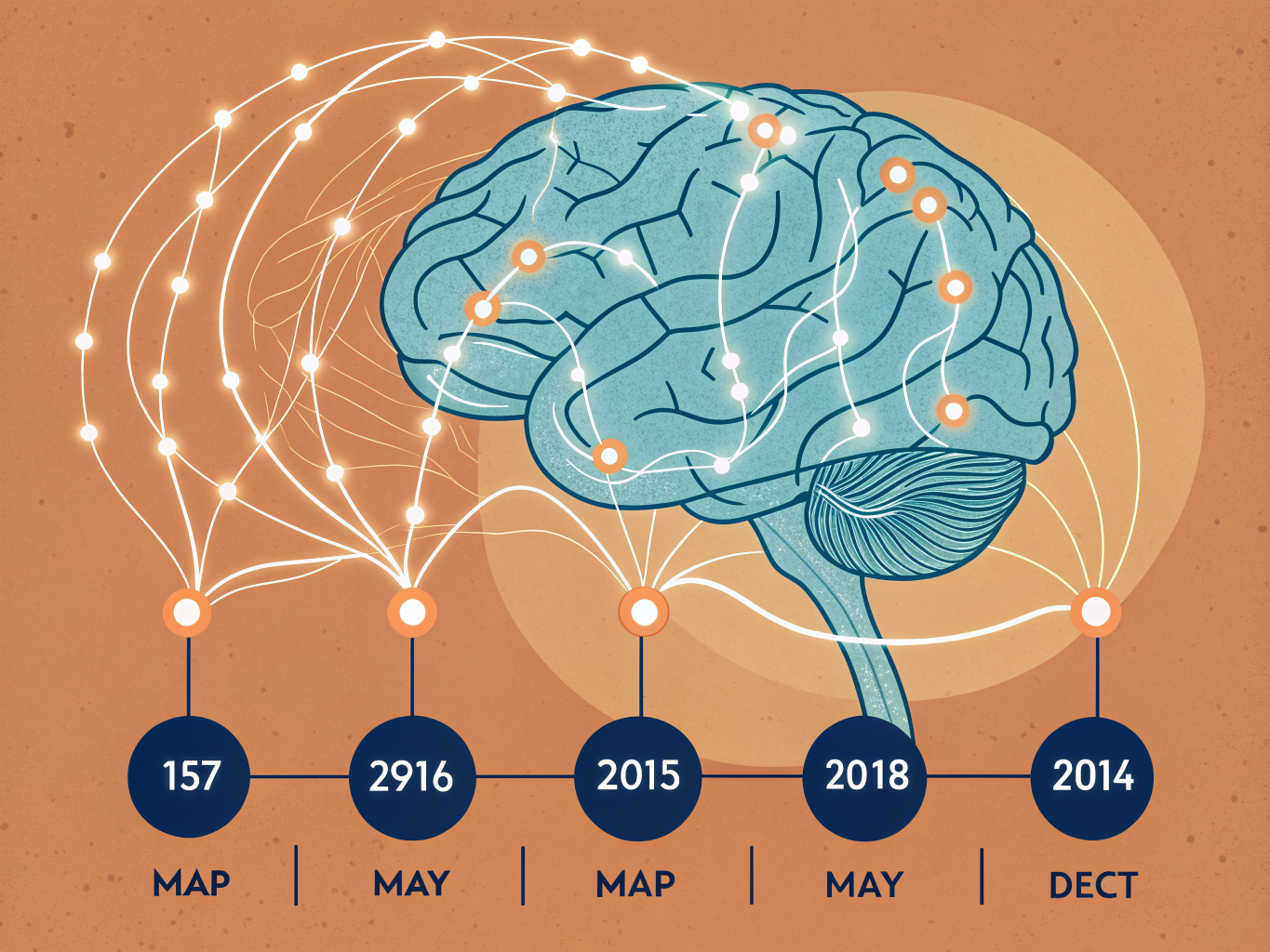 Mindmap och studieteknik illustration med anteckningsbok och färgglada grenar