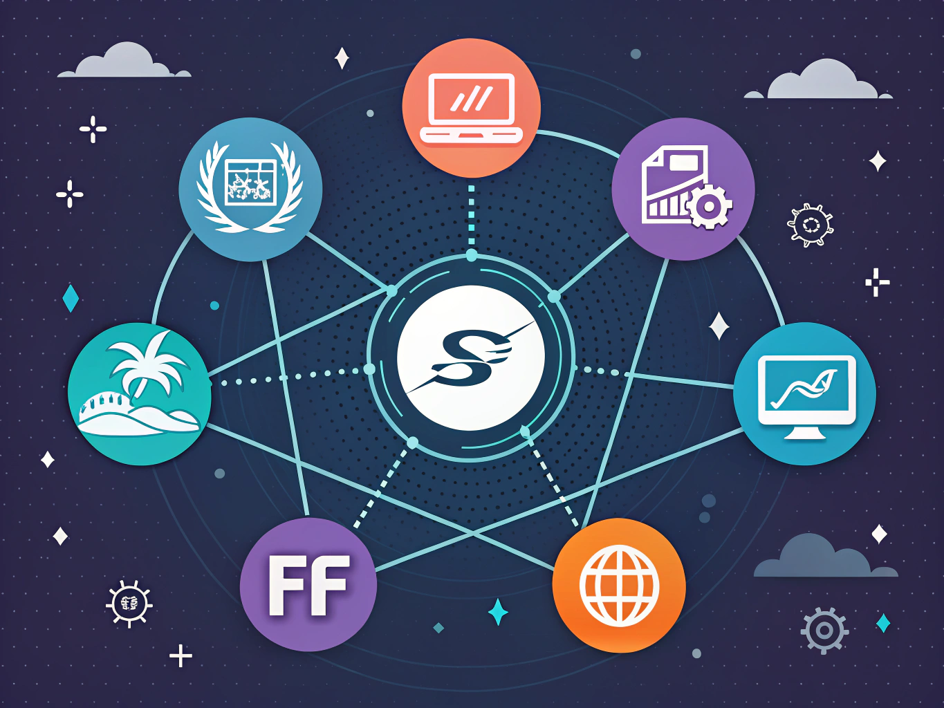 Visual representation of how multiple AI SEO tools connect to create unified optimization workflows