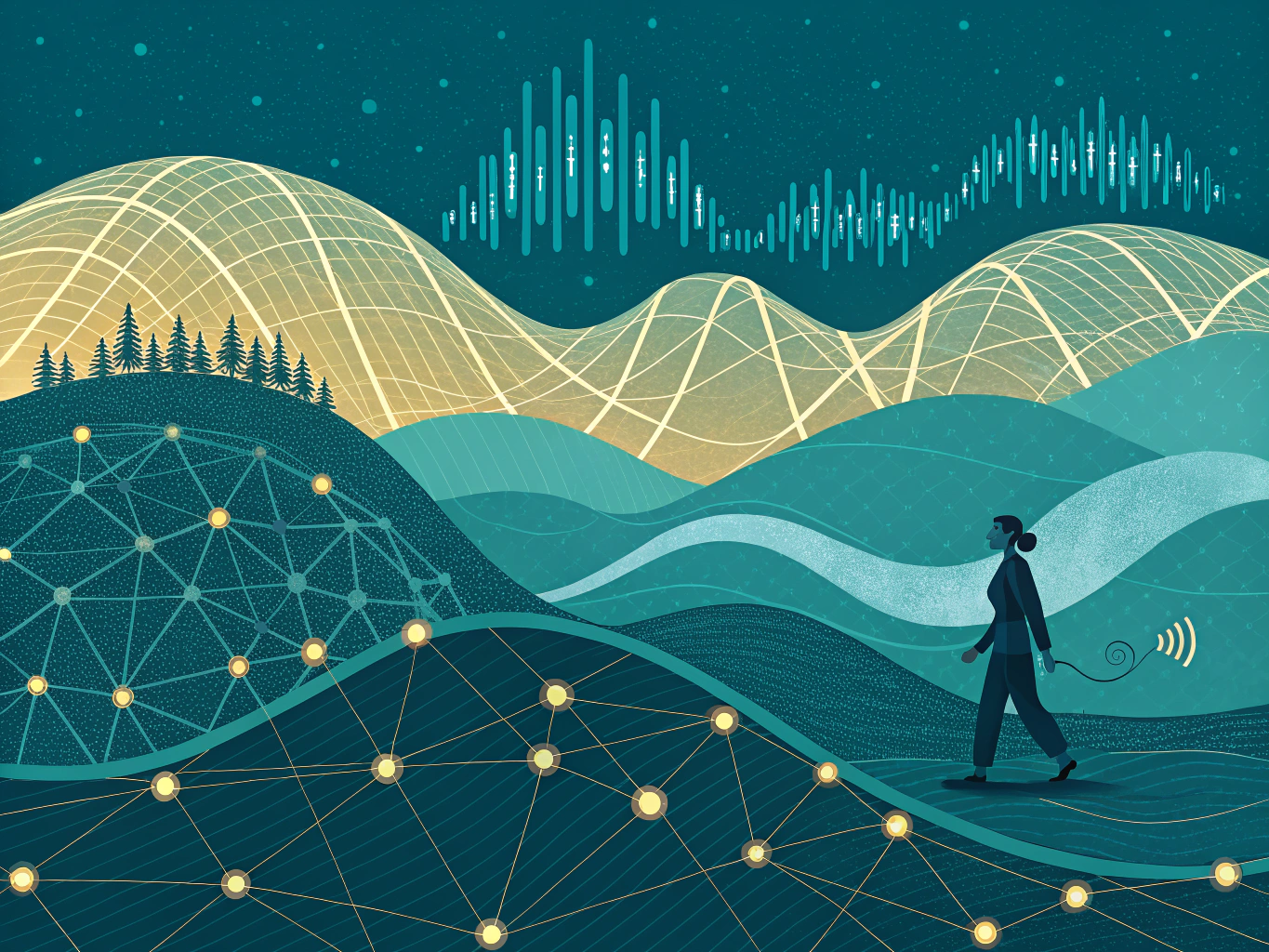 Visualization of emerging SEO trends in 2026: AI Overviews, entity-based optimization, voice search, and multimodal search