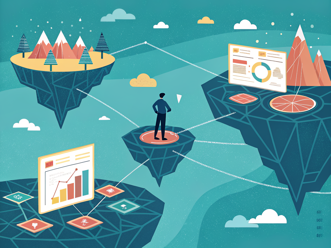 AI content optimization platform analyzing multiple content pieces and performance metrics simultaneously