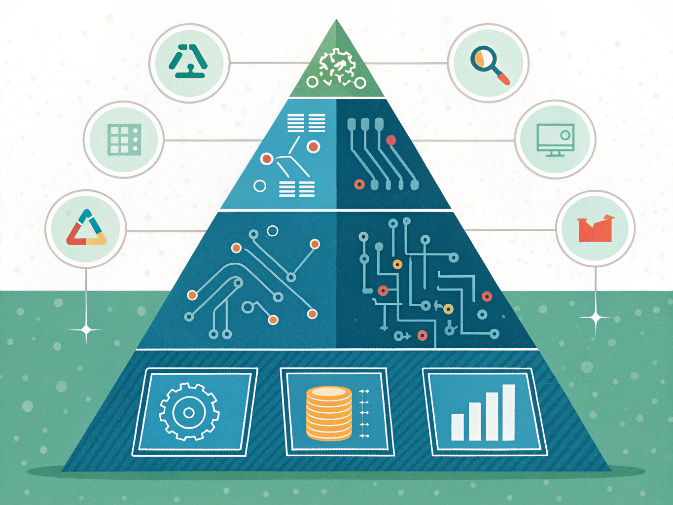 Three-layer machine learning architecture of predictive SEO analytics tools visualization
