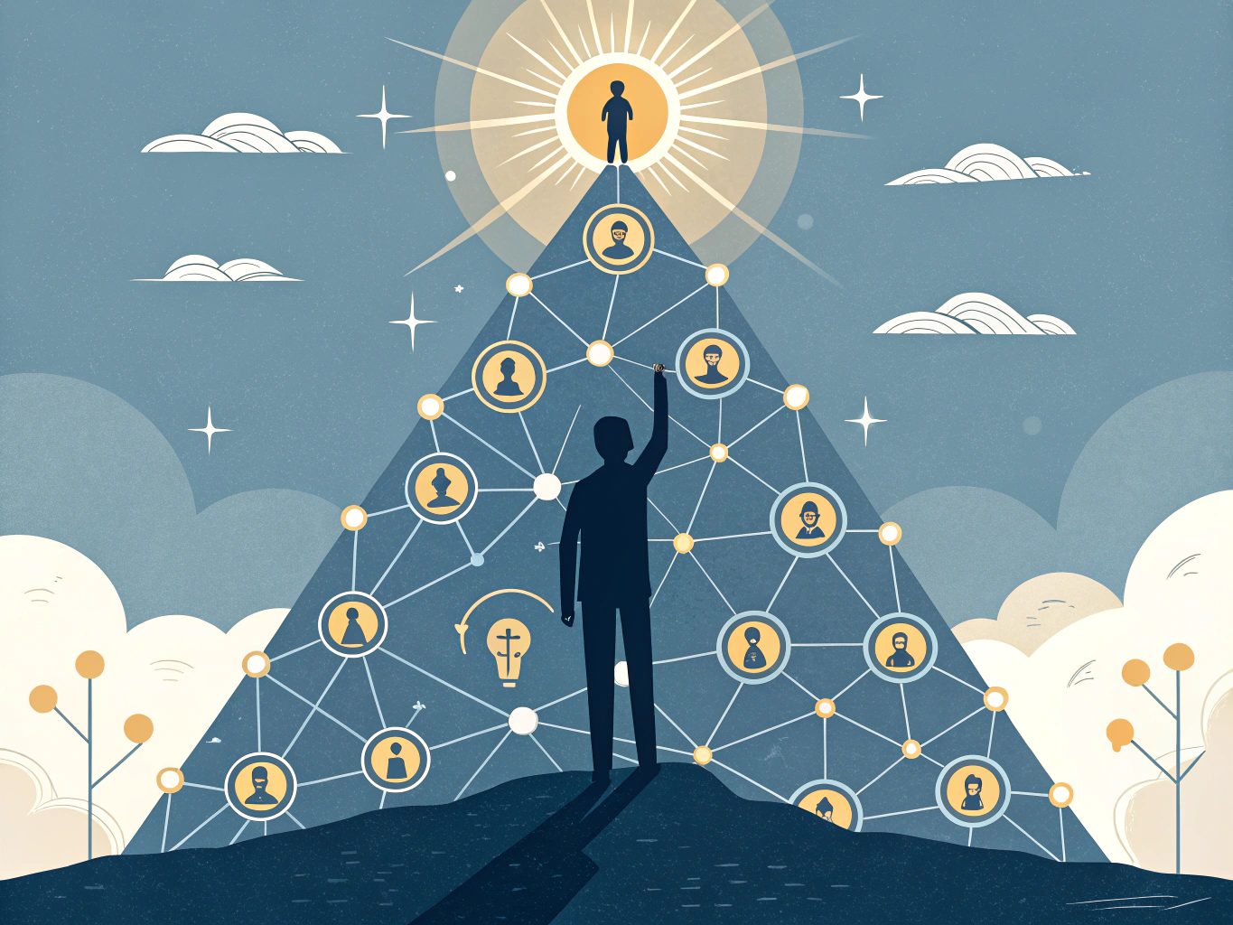 LinkedIn cold messaging strategy showing network growth and professional connections