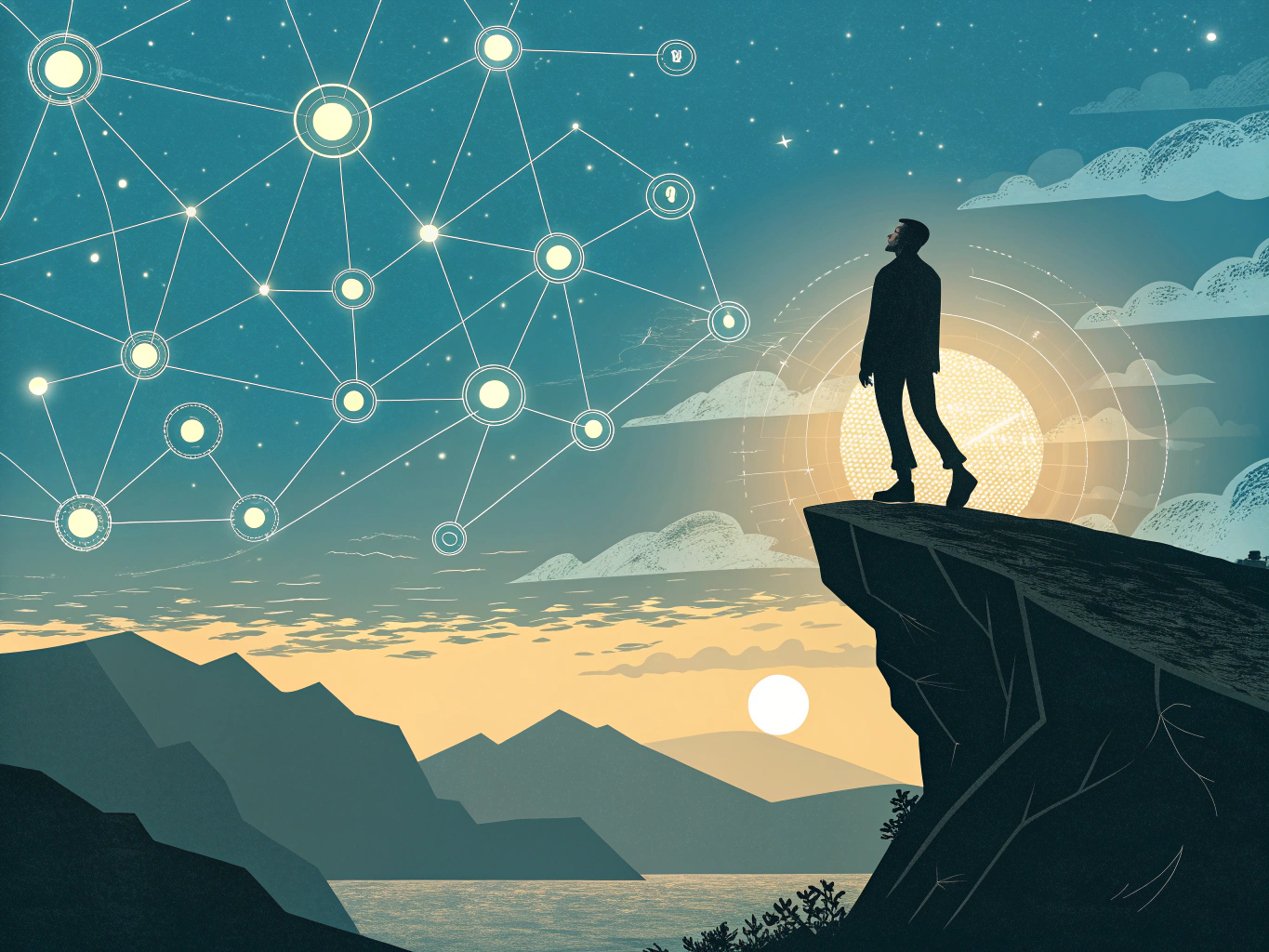 LinkedIn professional growth and influencer marketing success illustration