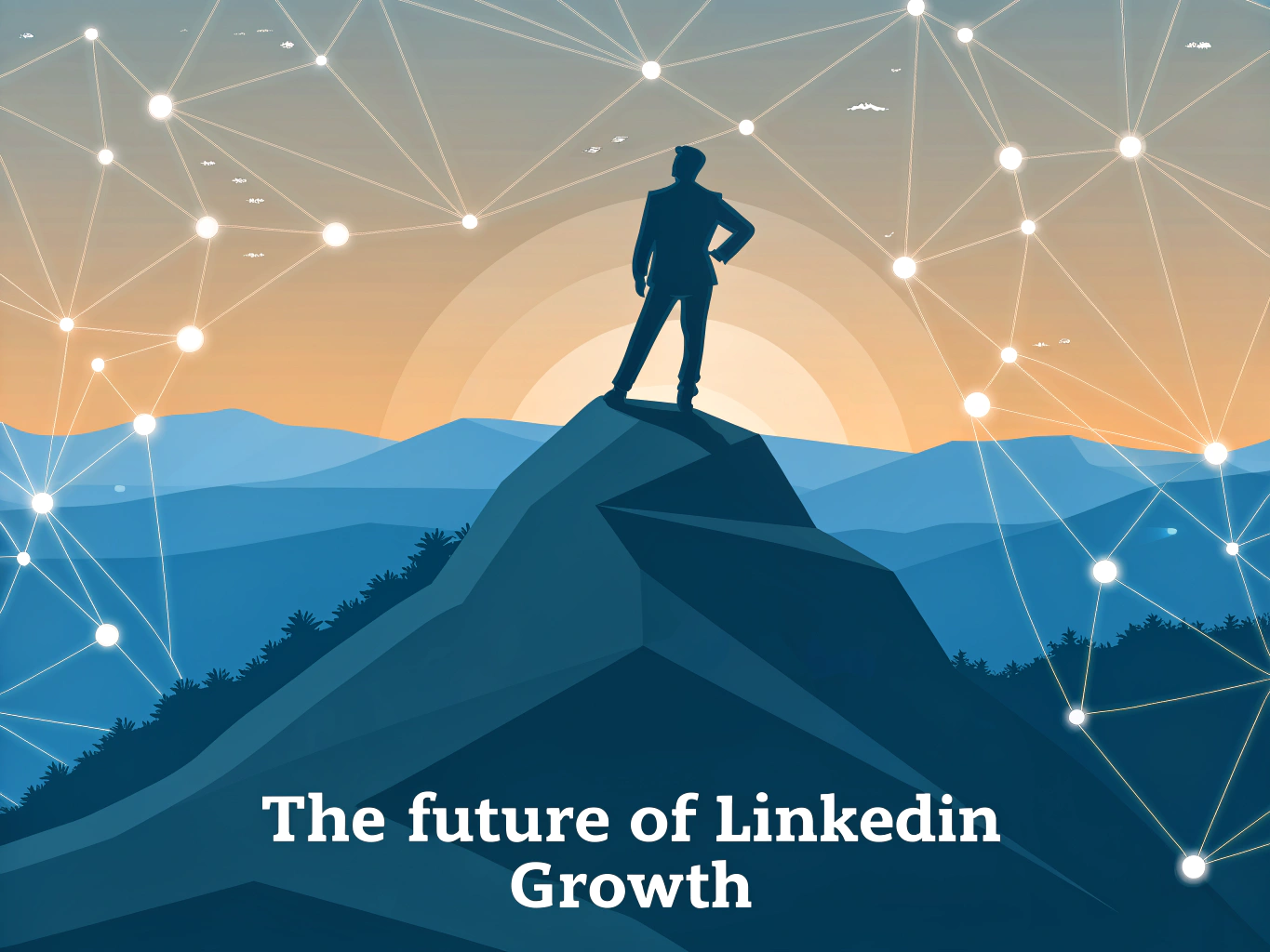Inspirational illustration of LinkedIn professional growth and success through strategic automation