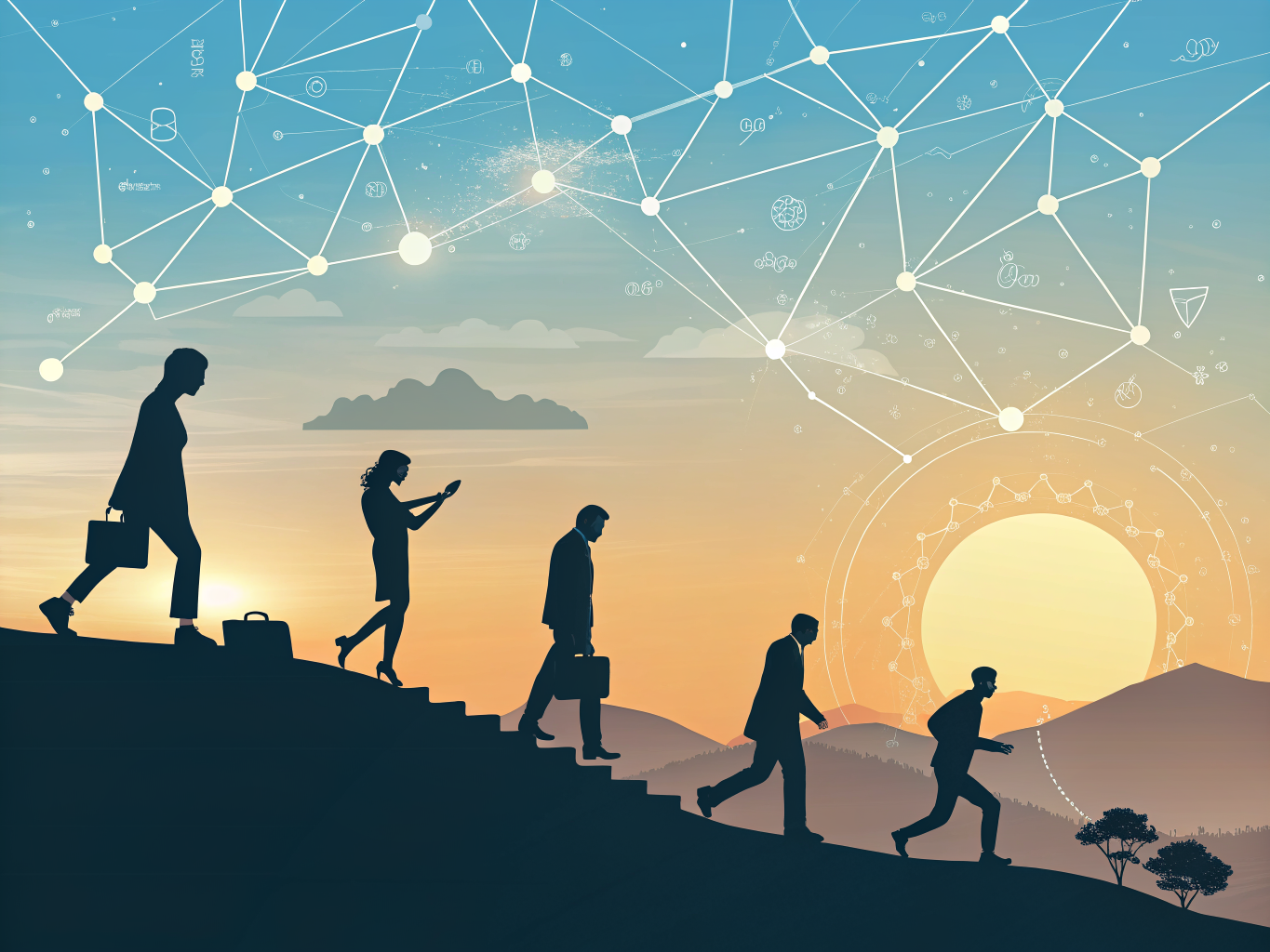LinkedIn B2B influencer marketing success showing connected professionals and shared growth