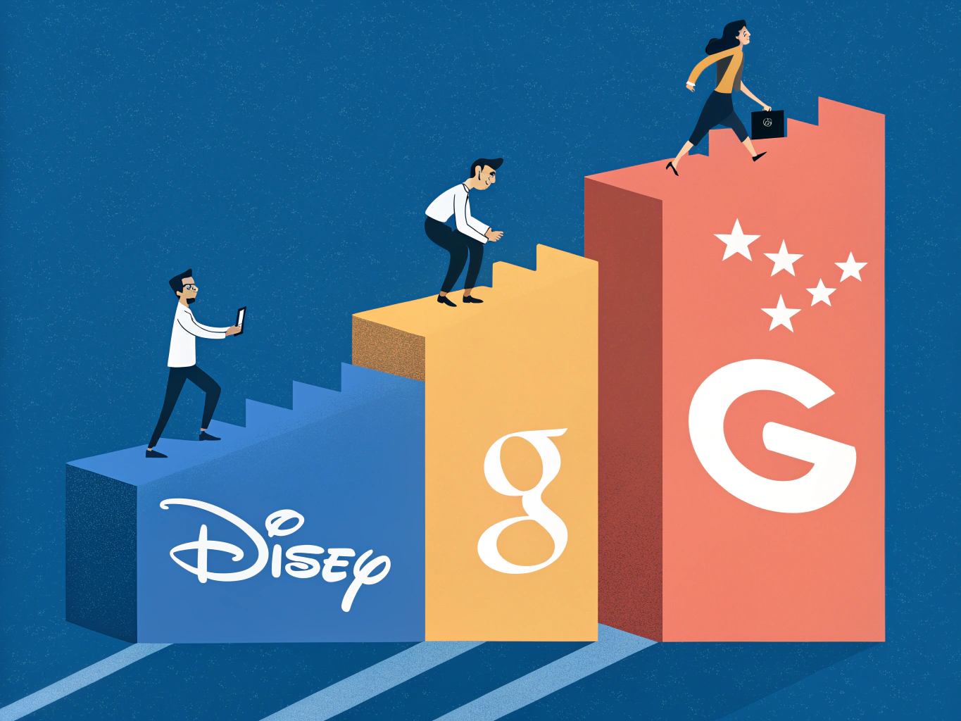 Top LinkedIn company page examples from Amazon, Google, and Disney showing their unique brand strategies